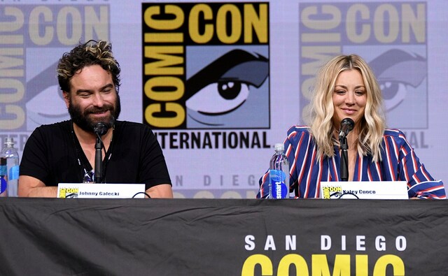 Johnny Galecki, left, and Kaley Cuoco attend The Big Bang Theory panel on day two. Photo by AP Johnny Galecki, left, and Kaley Cuoco attend The Big Bang Theory panel on day two. Photo by AP